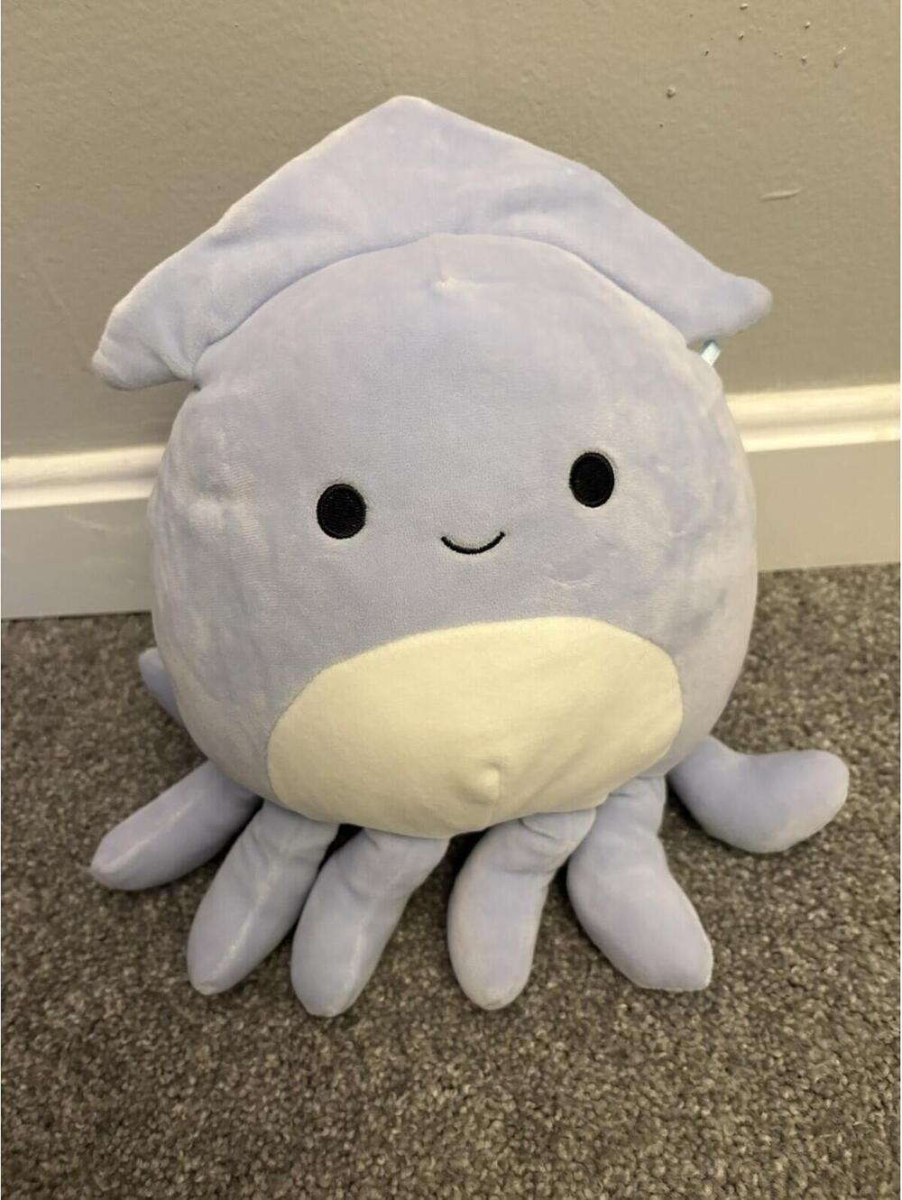 Squishmallows Sky the Squid 8" Plush Toy Teal Blue White Tummy Kellytoy 2023